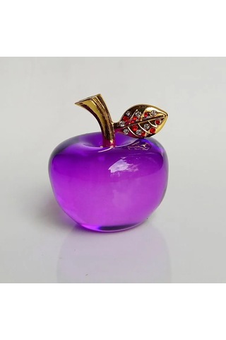 Singree Kıvırcık Taşlı Mor Elma Kristal Noel Süsleyici - Aydınlatma İle Parlar, Noel/ev Dekoru İçin Mükemmel 5x5.2 Cm Diğer