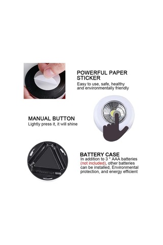 Mavi Cob Led Akülü Sopa Dokunun  Dokunmatik Işık  3 W Akülü Mutfak   Basma Dokunun Ev Sopa Lamba Blub Çok Renkli