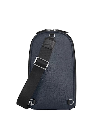 Montblanc Sartorial Tweed Mavisi Omuz Çantası 220356 Mavi