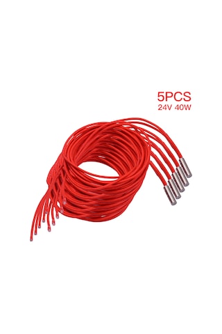 Fosenze 3d Yazıcı Isıtma Borusu 24v 40w, 6x20mm Çelik, 1.6m Kablolu, 5 Adet Paket, 270 C Dayanıklı