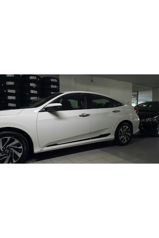 Honda Civic Fc5 Uyumlu Kapı Alt Çıtası Siyah Geniş Model 2016+