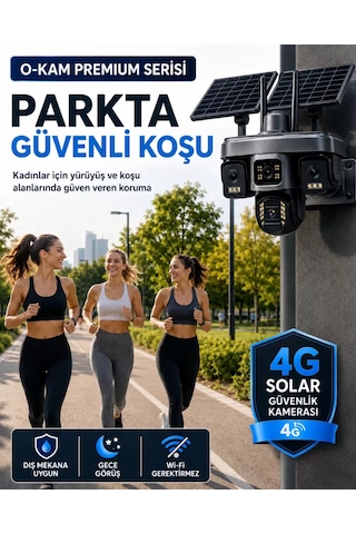 O-kam Ok335 Premium Serisi 12mp 4 Kameralı 4g Çift Solar Panel Gece Görüş 180gb 12ayx15gb İnternet +128gb Hafıza Akıllı Kamera