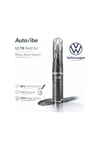 Lc7b Wolf Gri Rötuş Boyası Ve Rötuş Çeliği Seti Kalemi Volkswagen Audi Skoda Seat Uyumlu Oem Çizik Giderici