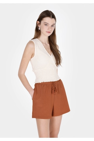 Colin's Colins Slim Fit Kısa Kol Kadın Ekru Atlet Cl1074546 Q1.v1 Ecr