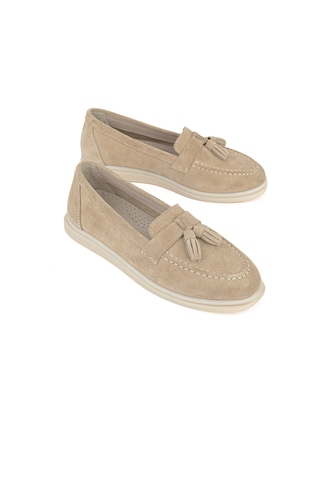 Ziya, Kadın Hakiki Deri Loafer Ayakkabı 161359z402 Bej 161359z402 340