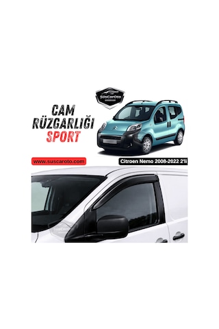 Citroen Nemo 2008-2022 Uyumlu Mugen Cam Rüzgarlığı Seti Piano Black 2'li İthal Parlak Siyah 00 Şüscaroto Aksesuar
