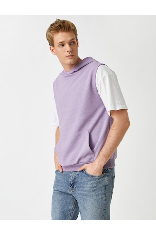 Koton Kapşonlu Kolsuz Sweatshirt Lila 2kam71335mk Lila