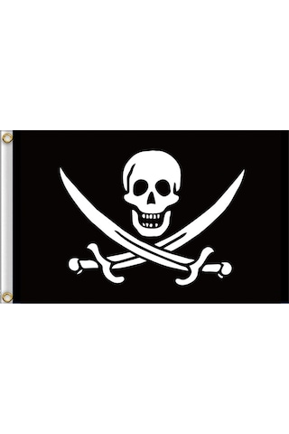 60x90cm Bar Perili Ev Korsan İskelet Bayrağı Cadılar Bayramı Asılı Kumaş, Stil: Kel Bıçak Ve Çatal