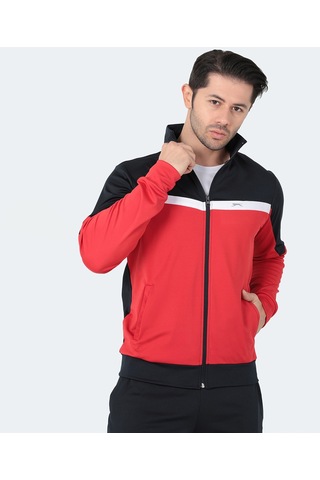 Slazenger RAMOS Erkek Fermuarlı Dik Yaka Cepli Lacivert Eşofman Takımı