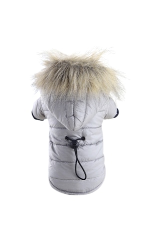 Lemestar Küçük Köpekler İçin Kışlık Hafif Isı Sağlayan Rüzgar Engellli Pamuklu Mont - Gri Xl