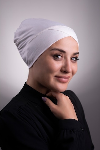 Halven Krem Pratik Hazır Geçmeli Iç Bone Viskon Kumaş Çapraz Tek Bantlı Krem