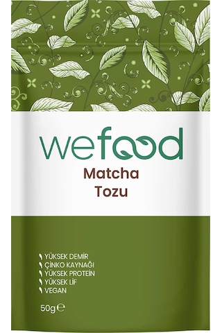 Wefood Matcha Tozu Glütensiz Vegan Katkısız 50 Gr