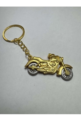 Herşey Nota Harley Motorsiklet Gold 3 Boyutlu Tekerlekleri Dönen Anahtarlık