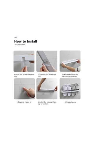 Yaleker Banyo Terlik Askısı: Yapışkanlı, Katlanabilir, Çok Amaçlı Duvar Askısı - Uzun Model, Beyaz Diğer