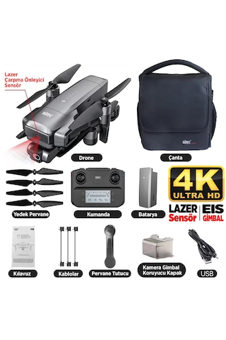 SJRC F22 S2 Pro+ 4K Kameralı Drone Seti - 6KM Menzil+Çarpışma Sensörü+40 Dakika Uçuş Süresi+Çanta+EIS Gimbal