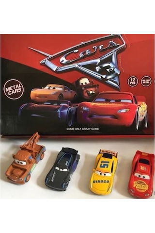 Metal Cars Şimşek Mcqueen Mater Oyuncak Arabalar 4'lü Set