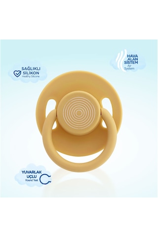 Wee Baby Cool Yuvarlak Uçlu Emzik No:1 Hardal 0-6 Ay