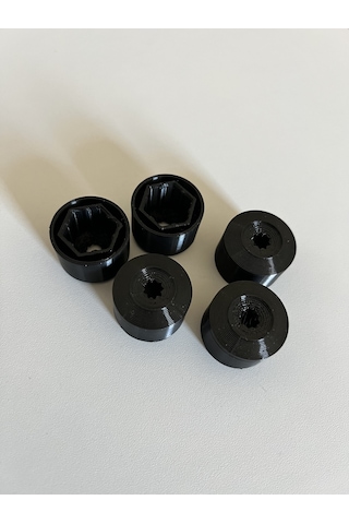 Volkswagen Uyumlu Bijon Kapağı Seti - 17mm Parlak Siyah Jant Vida Koruyucu