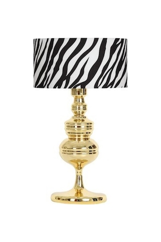 Vinner Munch Gold Kaplama Metal Abajur - Zebra Desenli-50806 Renkli