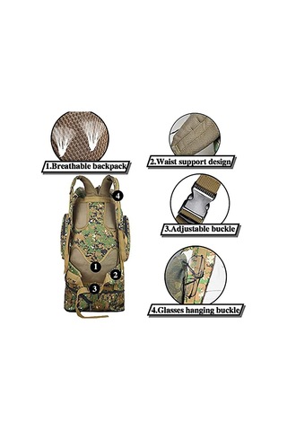 Outdoor 75l Dağcılık Sırt Çantası - Askeri Taktik Sırt Çantası Saldırı Paketi Asker Yeşili