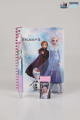 Lisanslı Elsa Frozen Çizgili Bloknot , Versatil Uçlu Kalem 0.7 Mm Ve Silgi Seti