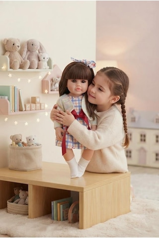 Emzikli Sevimli %100 Et Bebek - 50 Cm Konuşan Gerçekçi Oyun Arkadaşı İnteraktif Eğitici Oyuncak 26660966