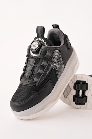 Muggo Flow Çocuk Işıklı Patenli Tekerlekli Sneaker Spor Ayakkabı Siyah