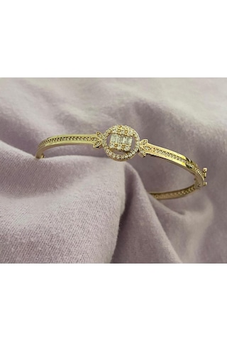 8 Ayar Altın Baget Kelepçe - Byd889 Yeşil