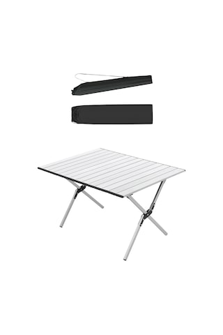 Katlanabilir Alüminyum Kamp Ve Piknik Masası, Omuz Askılı Taşıma Gümüş