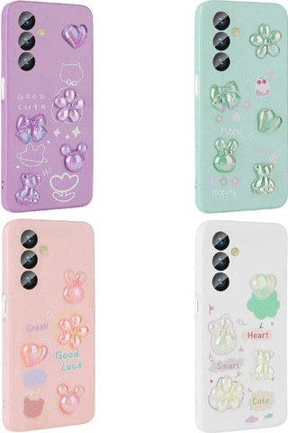 Galaxy Uyumlu M34 5g Kılıf Kabartma Figürlü Parlak Zore Toys Silikon Kapak