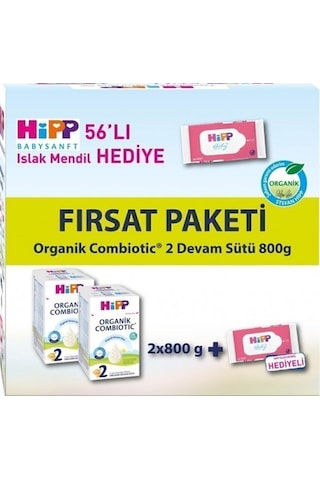 Hipp 2 Organik Combıotic Bebek Sütü 800 G x 2 + Islak Mendil