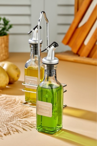 Cooker 2'li 150 Ml Cam Yağdanlık Sosluk Baharatlık Seti Şeffaf