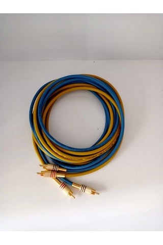 El Yapımı Rca Kablosu %100 Bakır Amfi Ses Aktarım Kablosu Sarı M - 5 Metre