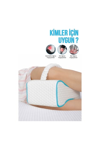 Luna Diz Arası Ortopedik Yastık Bacak Arası Visco Yastık - 25x20x14-7,5cm Beyaz