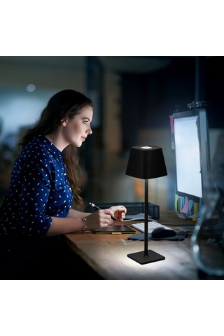 Cbtx Ml-g06 Göz Korumalı Masa Işığı Kademesiz Kısılabilir Masa Lambası, 4000mah Pil - Siyah