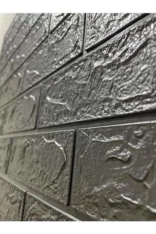 50x54 Cm 0,27 M² Gri Silinebilir Kendinden Yapışkanlı Duvar Kağıdı Esnek Panel 3d Tuğla Desen Diğer