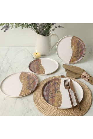 Terra Leaf Nordıc Pasta Tabağı 22 Cm 4 Adet / 22969-70 Açık