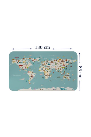 Eğitici Dünya Haritası Dünya Atlası Çocuk Ve Bebek Odası Duvar Sticker-85x130-3786 Çok Renkli