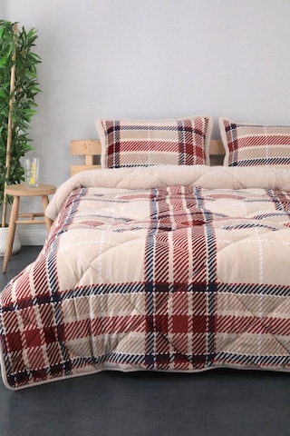 Merinos Comforter Çift Kişilik Yorgan Seti - Vizon