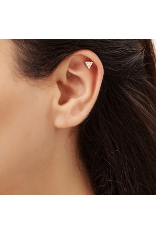 Altınbaş Pırlanta Üçgen Tragus Piercing Altın