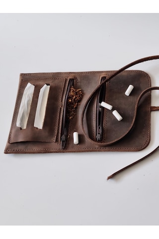 Küçük Tütün Kesesi Cüzdan Tütünlük Hakiki Deri