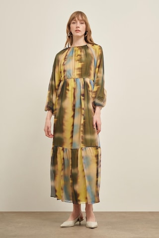 Ftz İpek Şifon Elbise Sarı 31028 Sarı