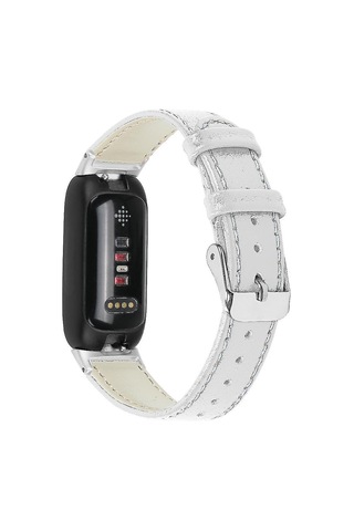 Fitbit Inspire 3 Saat İçin Çizgili Üst Katman Hakiki Deri Kayış Çok Renkli