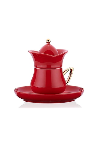 Korkmaz Lalezar Collection 2li Kırmızı Kahve Fincan Takımı
