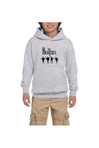 Zepplin Giyim The Beatles Help! Gri Çocuk Kapşonlu Sweatshirt Gri
