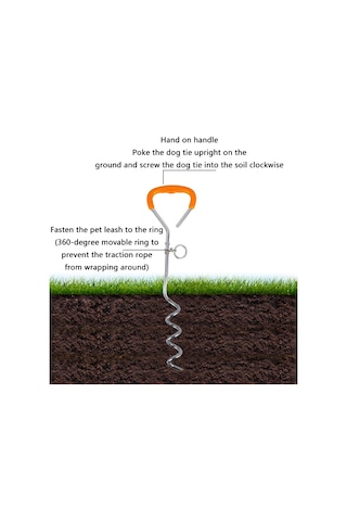 Sones Dış Mekan Evcil Hayvan Tasması Paslanmaz Çelik Zemin Çivisi Sabitleme Cıvatası, Özellikler: Klasik + Tel Halat