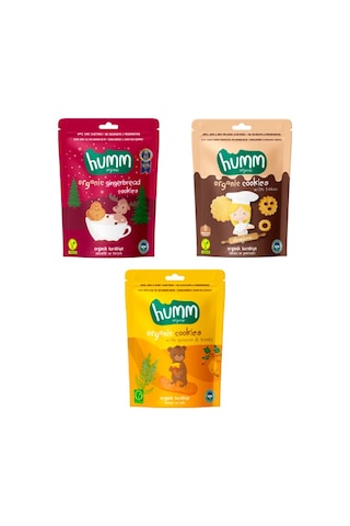 Organik Vegan Zencefilli Tahinli Ballı Kinoalı Kurabiyeler Atıştırmalık Paketi - 3 Adet 3 Çeşit 165 G