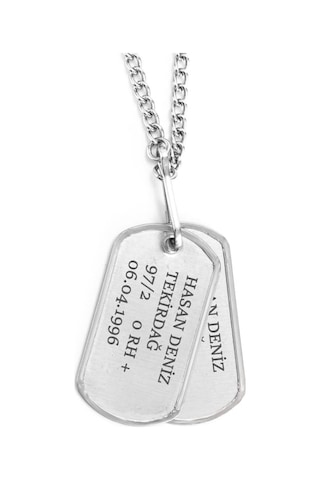 Askeri Künye Ve Zincir Takımı - Asker Künyesi (549227832) Gri