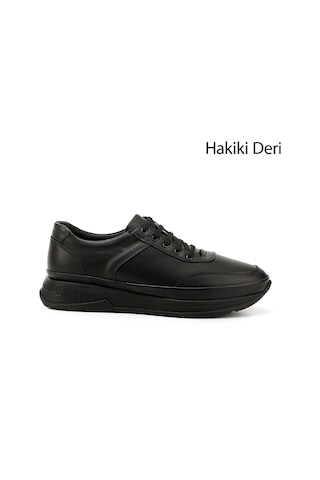 Gönderi(R) Erkek Kömür Bağcıklı Hakiki Deri Comfort Sneaker Ddma80442139 Siyah