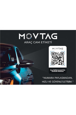 Movtag Numaranız Gizli Kalsın Araç Cam Etiketi Karekod